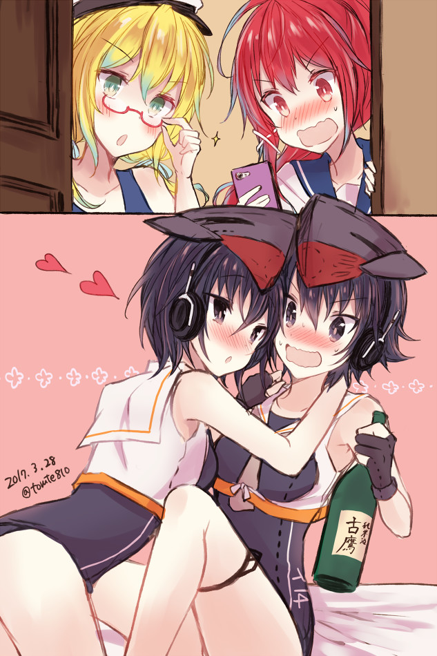 Lustful sister - Kantai Collection, Hachi, Imuya, Iyo, Hitomi, Аниме, Anime Art, Yuri