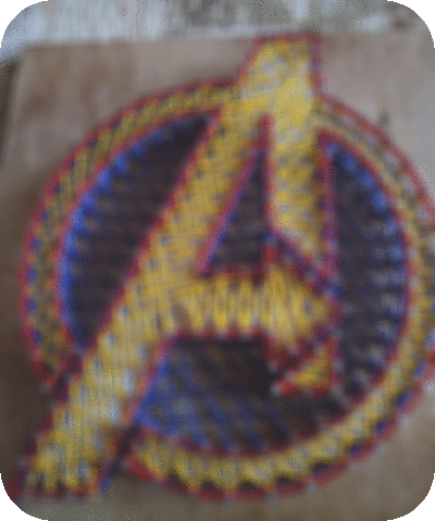 Marvel Avengers logo in String Art - My, String Art, Thread, Homemade, GIF, Longpost, , Avengers, Logo