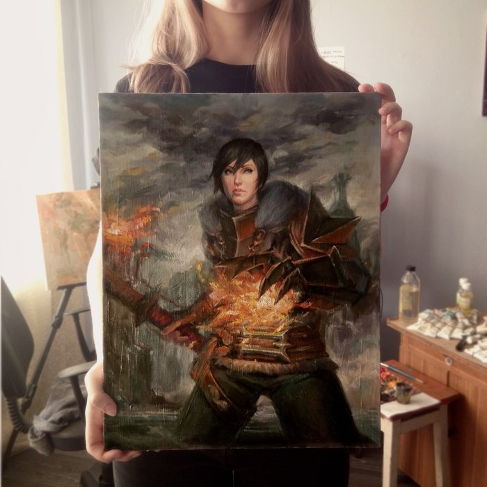 Hawke (Dragon Age II) - My, Dragon age 2, Hawke, Rna1ssnc, Oil painting, Games, Longpost