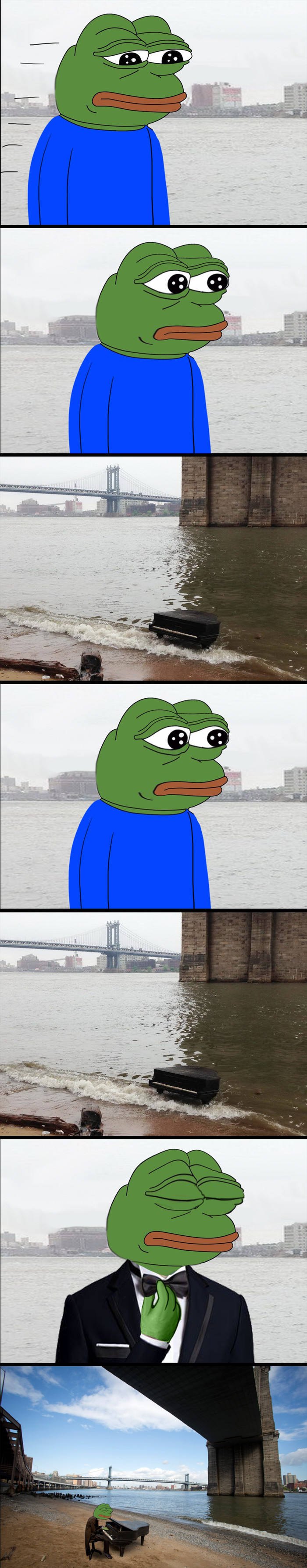 Waited all my life to find a piano under the Brooklyn Bridge - Pepe, , Piano, New York, Longpost