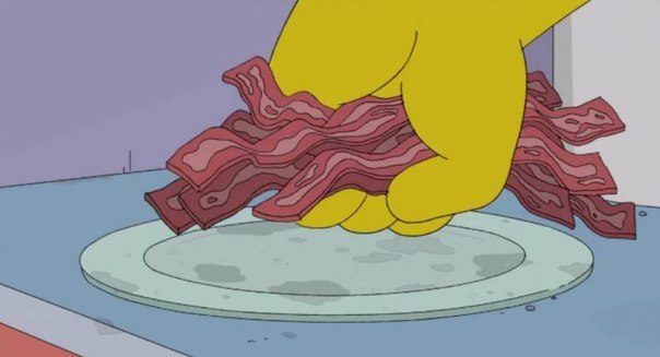 How to eat a banana - The Simpsons, Storyboard, Homer Simpson, Banana, Bacon, Trash can, Kitchen