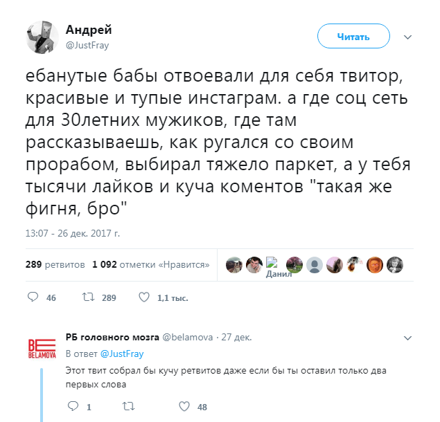 Соцсеть для мужиков - Twitter, Социальные сети