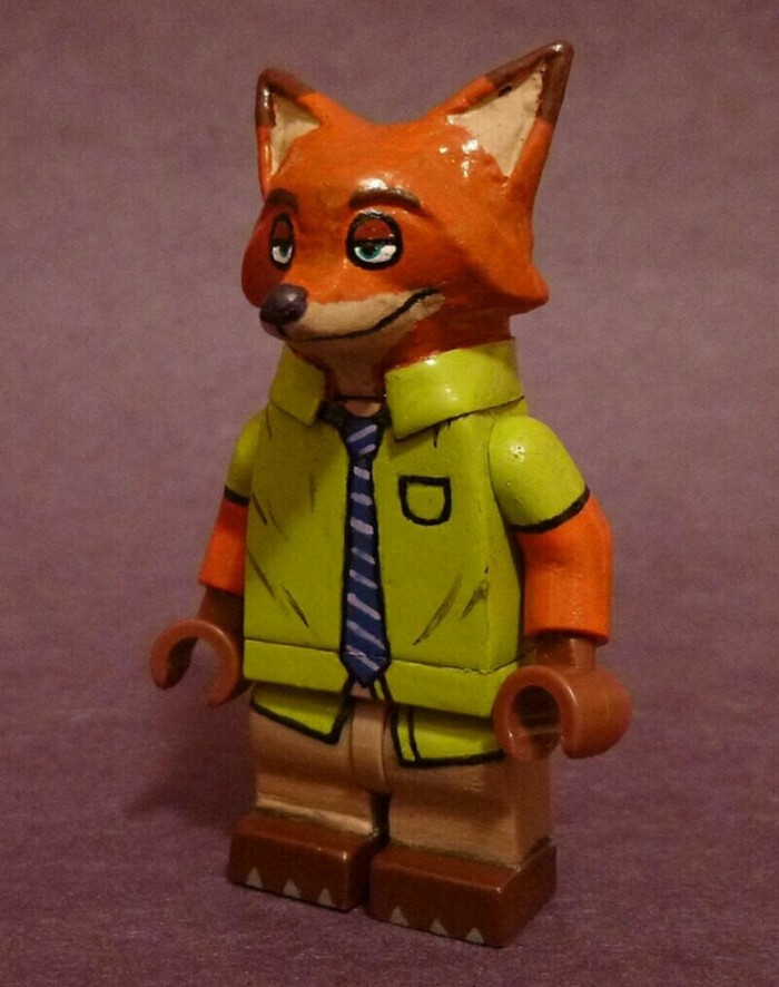 Ooak from lego man to nick wilde and ooak not mine - Lego, , Zootopia, Ooak