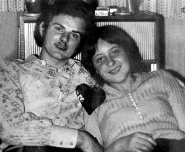 Angela Merkel, then Kasner, with her boyfriend at a New Year's party, Berlin, 1972. - Angela Merkel, , 1972