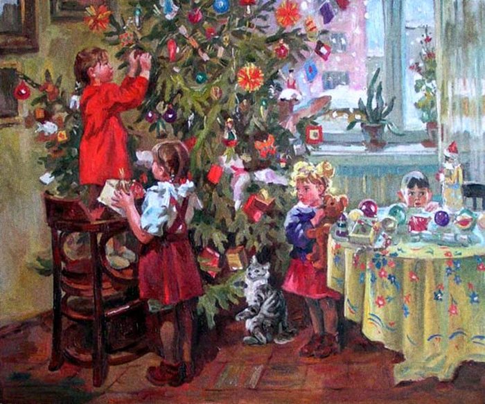 New Year in Russian and Soviet painting - Painting, Russian painting, , New Year, Art, Holidays, Congratulation