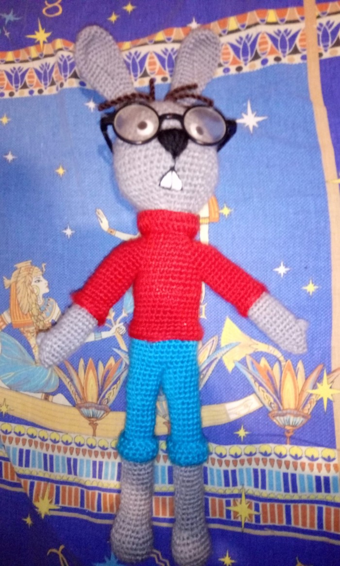 bunny gift - My, Crochet, Rabbit, Winnie the Pooh, Presents, Glasses, With your own hands, Masturbation