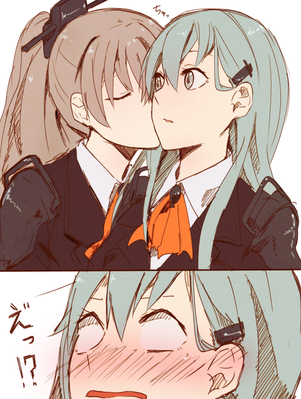 Yuri love - Kantai Collection, Kumano, Suzuya, Аниме, Anime Art, Yuri, Длиннопост