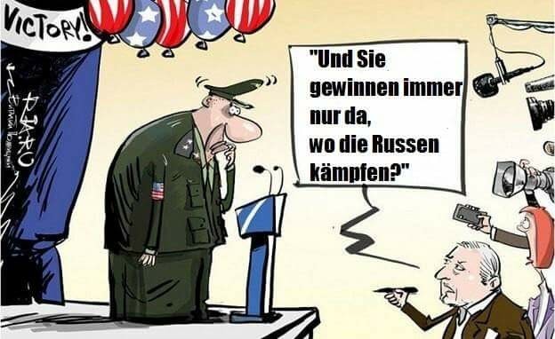 Translation from German And you always win where the Russians are at war? - America, Russia, Question, Satire, Politics