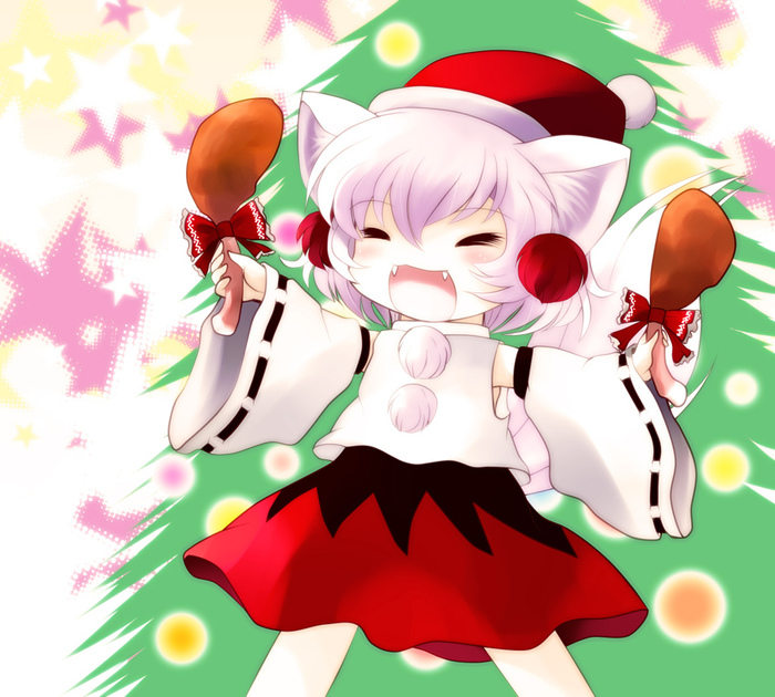 Happy New Year! - Touhou, Anime, Not anime, Inubashiri momiji, Hakurei Reimu