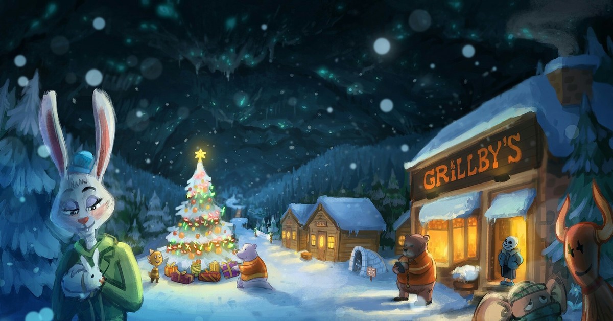 Undertale snowdin. Снежнеград Undertale. Сноудин андертейл арт. Снежноград андертейл. Undertale обои на рабочий стол.