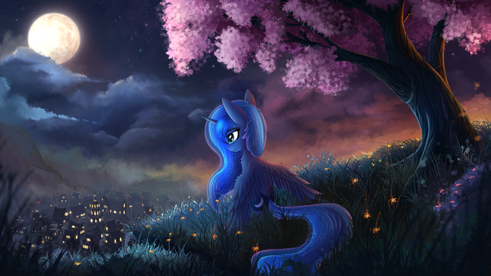 Night surveillance My Little Pony, Ponyart, Princess Luna, Atlas-66
