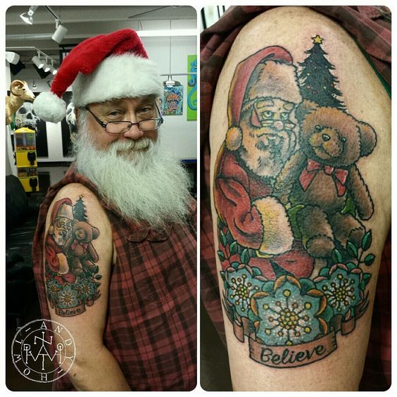 When you are a holiday person (part 2) - Tattoo, New Year, Longpost, Santa Claus