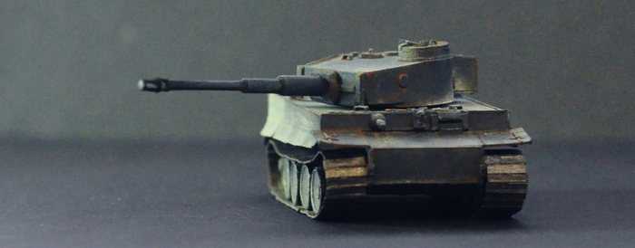 The tiger tank is not cardboard, but still ... Paper model of the Tiger I tank in 1:100 scale - My, Modeling, Cardboard, BTT, Paper modeling, Scale, Longpost, Papercraft
