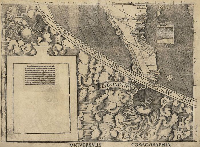 Universalis Cosmographia: карта 1507 года с первым упоминанием об Америке Карта мира, Страны, География, Текст, Длиннопост