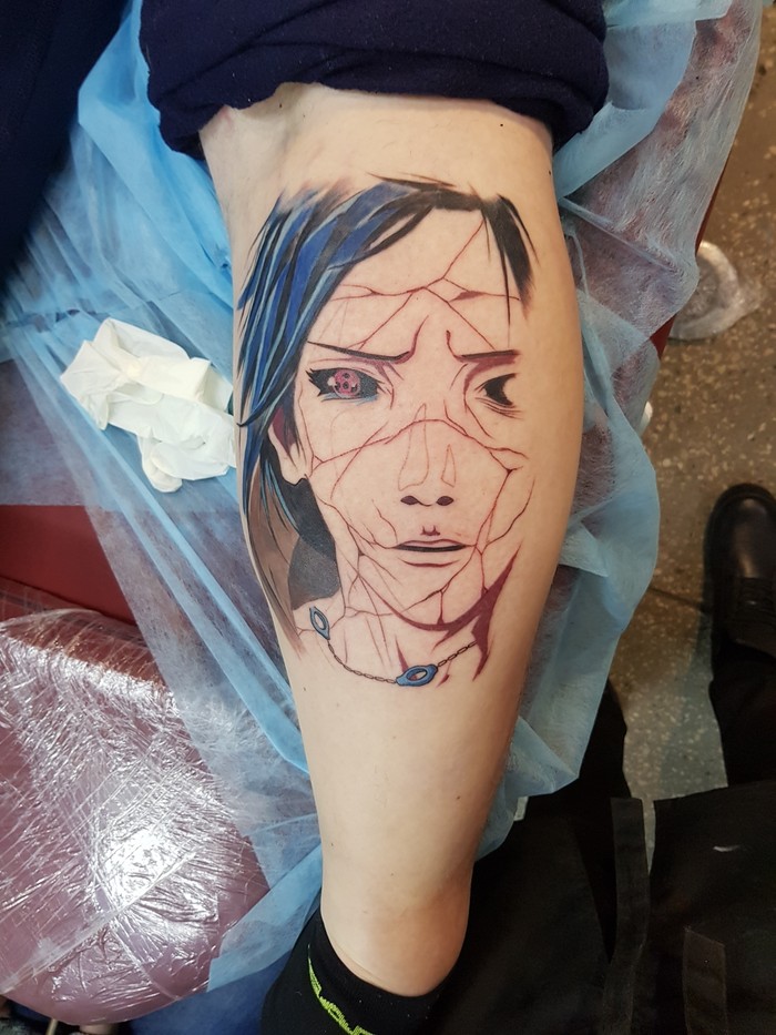 I really love tattoos and Anime) How do you like it?) I would like to know the opinion of people) Yesterday I made 8 Itachi tattoos) - My, Naruto, Tattoo, Anime, Art, Longpost, League of legends