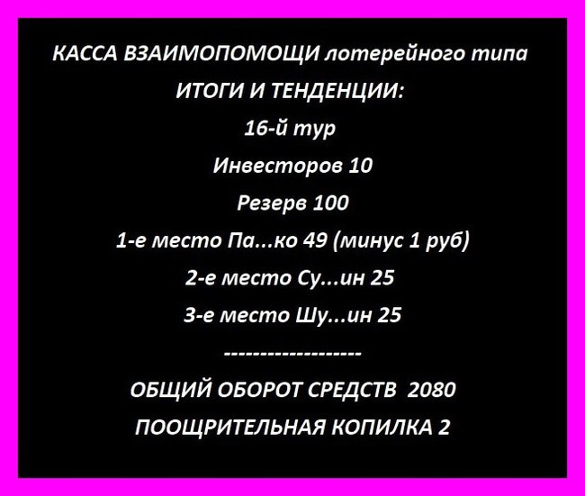 Касса взаимопомощи лотерейного типа (продолжение) - Касса, Помощь, Лотерея, Длиннопост