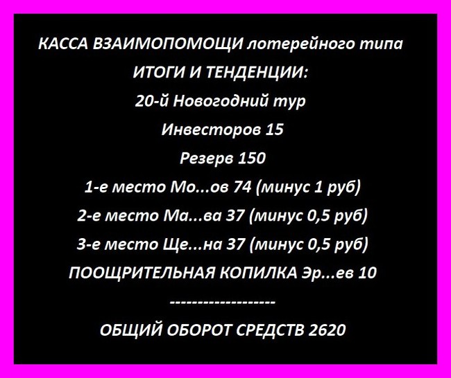 Касса взаимопомощи лотерейного типа (продолжение) - Касса, Помощь, Лотерея, Длиннопост