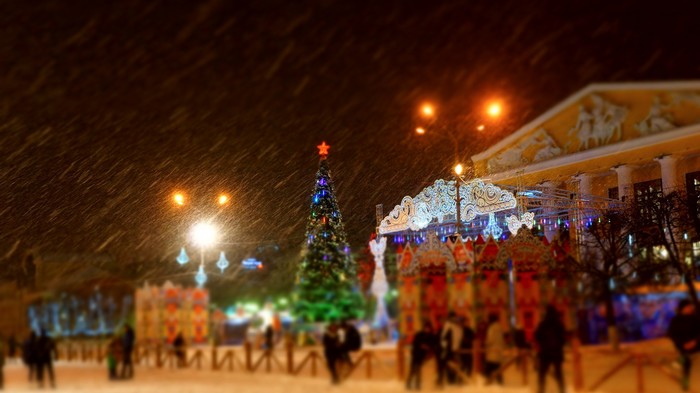 New Year in Cheboksary - My, New Year, Cheboksary, Chuvashia, Sony, Holidays, Ice rink, Longpost