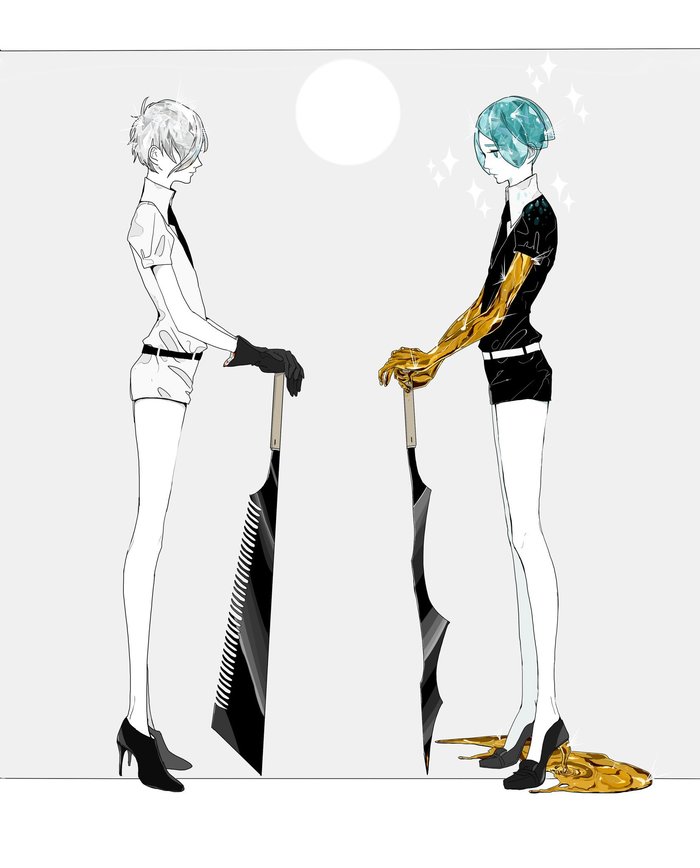 Phosphophyllite and Antarcticite - Phosphophyllite, Antarcticite, Houseki No Kuni, Anime Art, Аниме