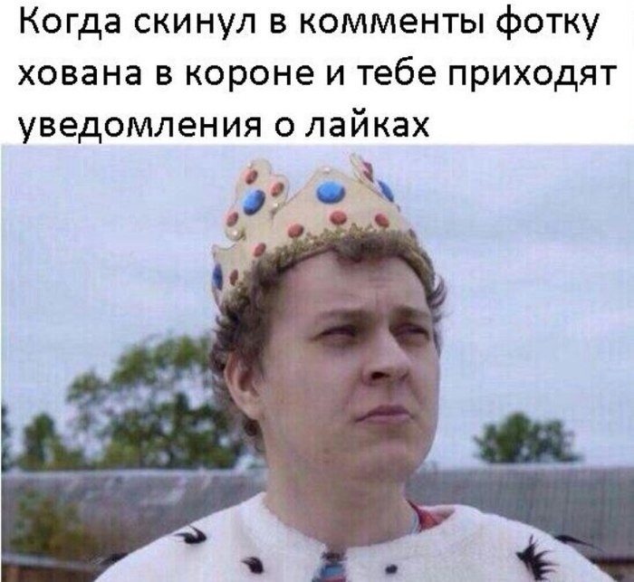 When he posted a photo of Khovan in the crown in the comments - Memes, 