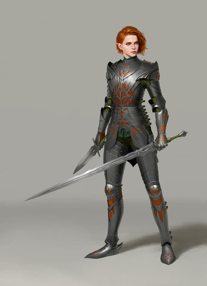 Elven Knight - Art, Fantasy, Knight, Elves, Un Lee, Knights