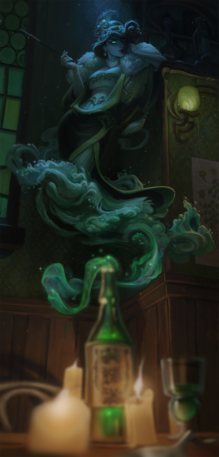 Green fairy - , Art, Genie, Fairy, Fantasy, Monster girl