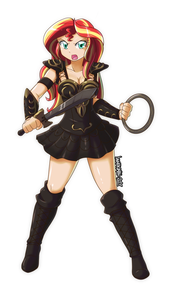 Sunset Xena - My little pony, Equestria girls, Sunset shimmer, Crossover, Xena - the Queen of Warriors, Danmakuman