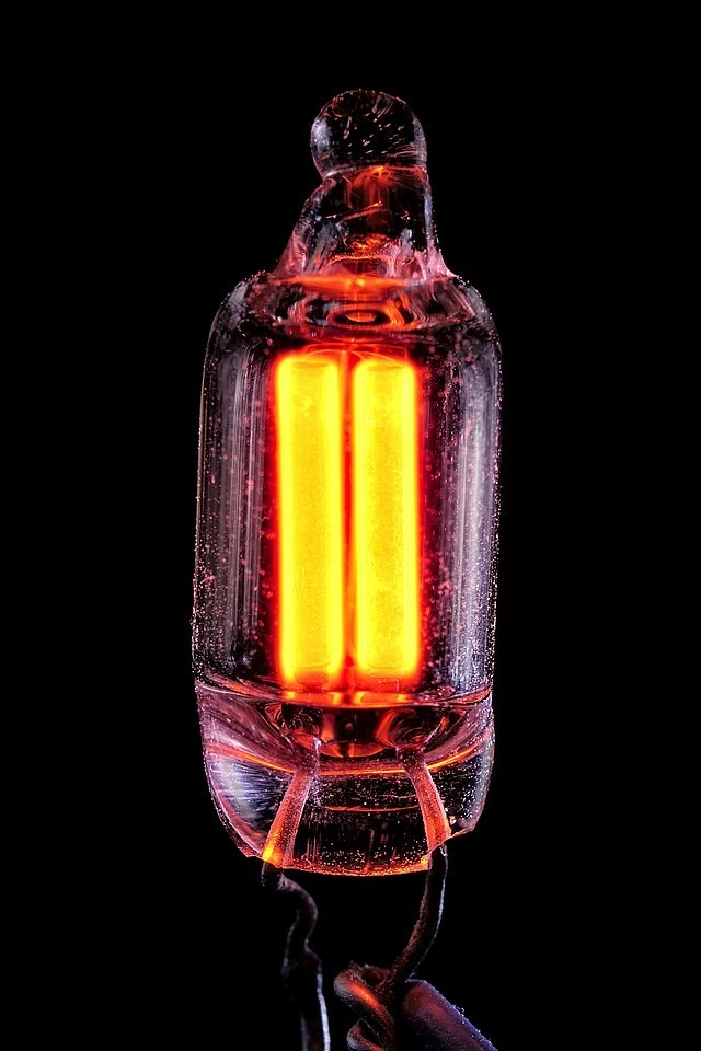 Neon lamp. - Text, Neon, Electronics, Лампа, Light, Longpost