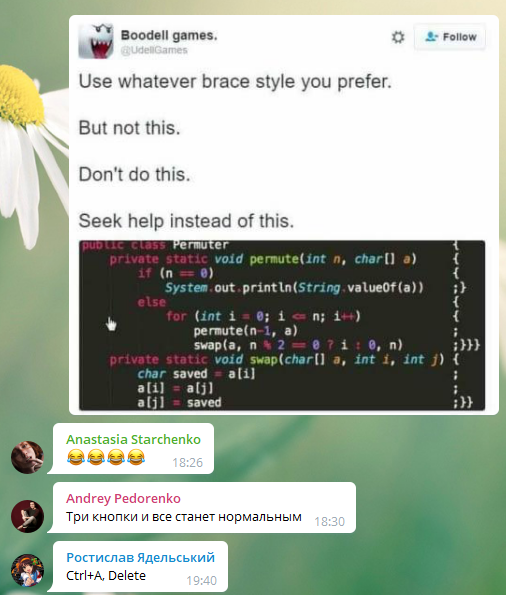 Three buttons - Humor, IT, The code, Java, Screenshot