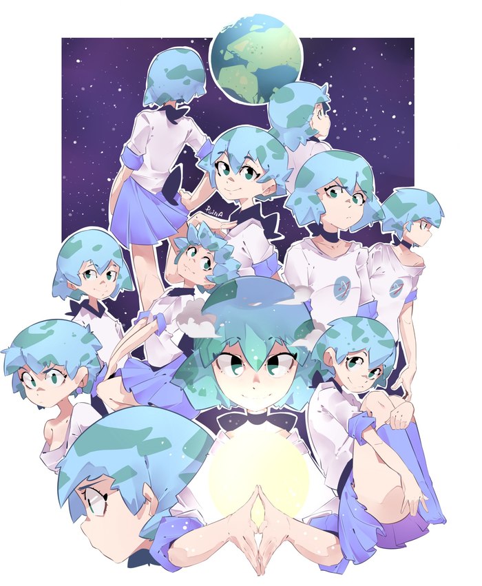 Earth-Chan - Земля-Тян, Арт, Psina