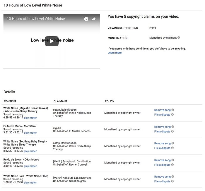 An Australian blogger uploaded 10 hours of white noise to YouTube. He received five copyright claims in 2.5 years - Absurd, news, Youtube