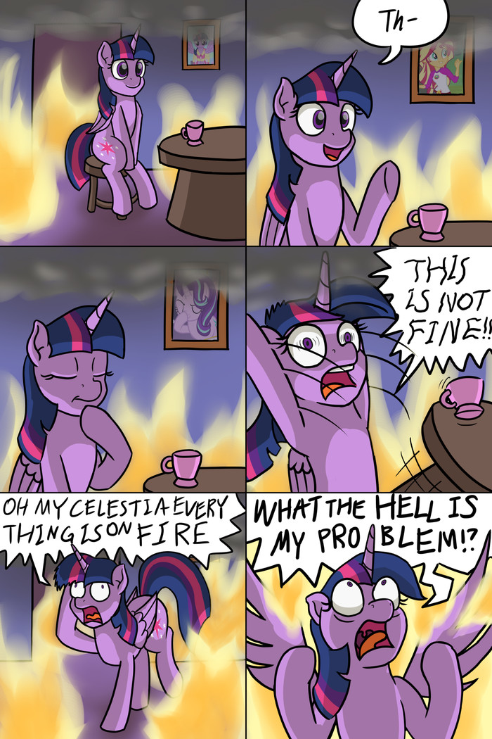 This is fine My Little Pony, Twilight Sparkle, Semi-grimdark