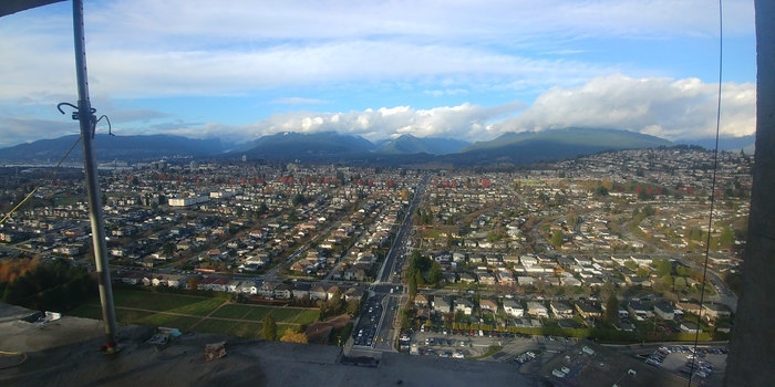 Vancouver neighborhood from the 35th floor. - My, Canada, Vancouver, Town, Fog, My, Longpost