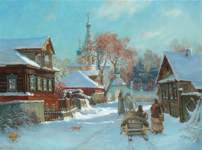 Christmas in Russian painting - Christmas, , Russian painting, Art, Poems, Poetry, Prose, Painting, Longpost
