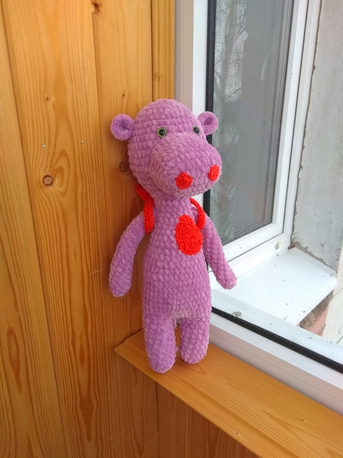 Hippo Behemoth - My, Soft toy, Toys, Author's toy, hippopotamus, Amigurumi, Longpost