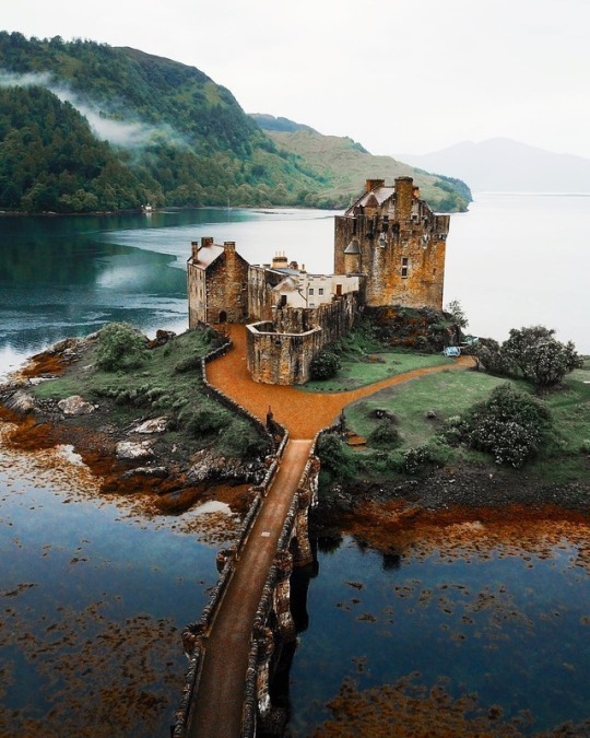 Eilean Donan Island with 1214 castle - Island, Lock, Scotland