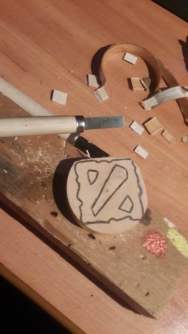 Dota logo from a saw cut tree. - My, Dota, Dota 2, Handmade, Handmade, Logo, , Longpost