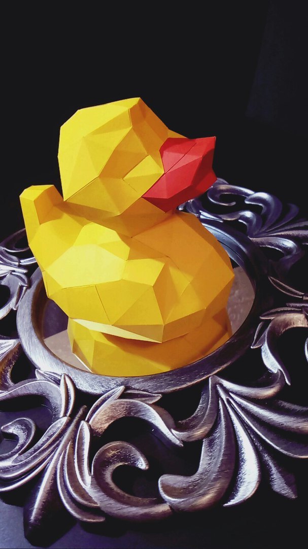 Do-it-yourself polygonal shapes. Baby duck. Papercraft. - My, Duck, Papercraft, Gift idea, Idea for home, Presents, Longpost, Needlework with process, Polygonal graphics, Low poly