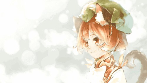 Snowfall , Anime Art, Gif , Touhou, Chen (Touhou), 