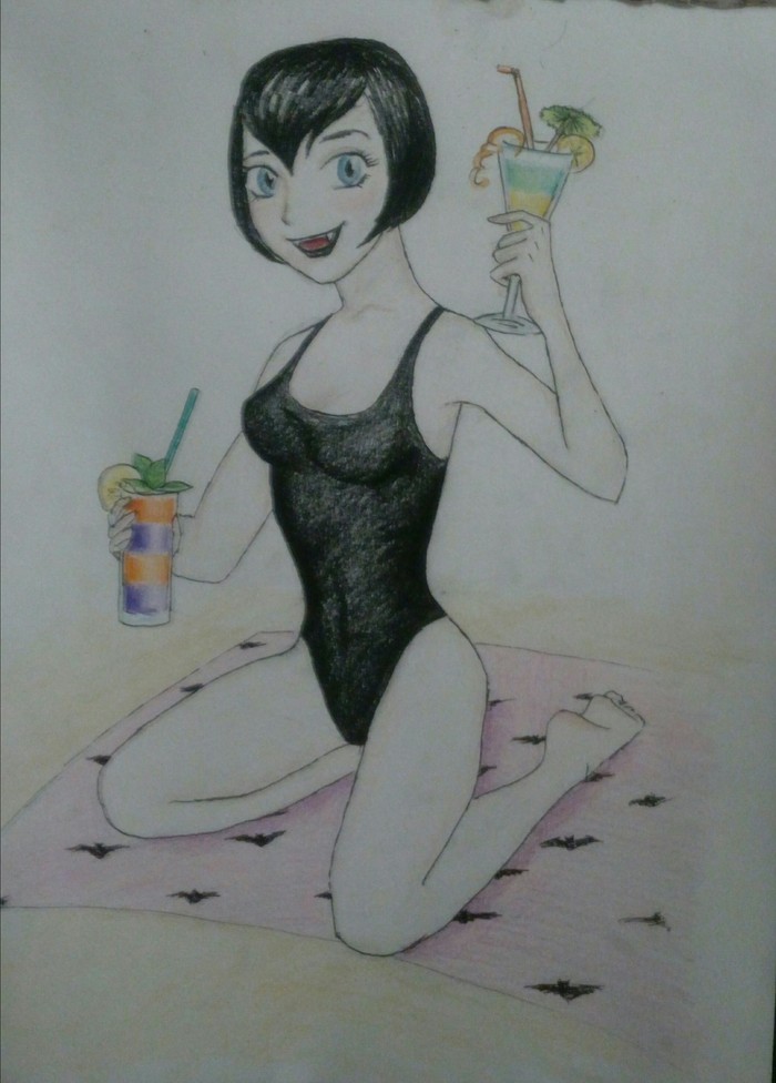 Mavis - My, Monsters on vacation, Drawing, Colour pencils, Mavis Dracula