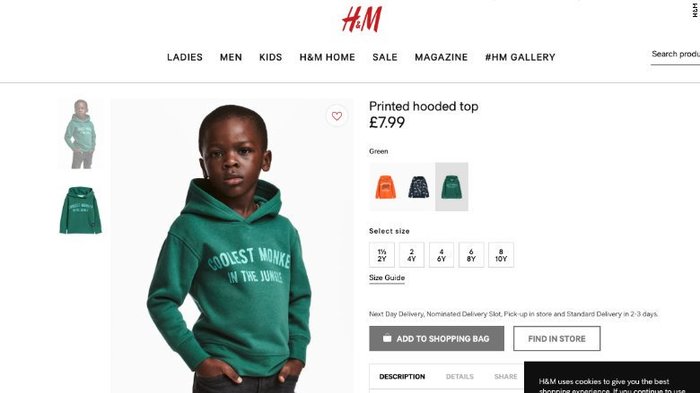 Фирма H&M принесла извинения за слоган на толстовке - Общество, Handm, Расизм, США, Чернокожий, Мальчик, Чернокожие