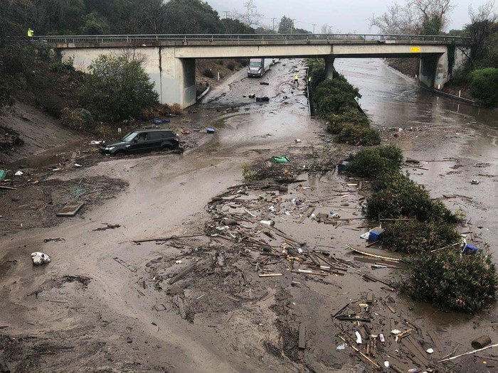 I’ve driven on the 101 all of my life. To see this is just devastating.. #CaliforniaMudSlides - California, 