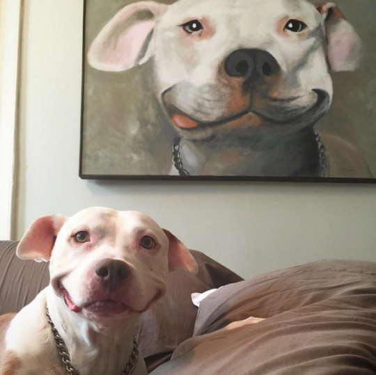 The customer is satisfied - Painting, Dog