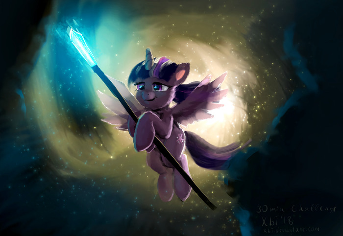 Twilight And The Staff by xbi - My little pony, Twilight sparkle, My little pony: the movie, Xbi