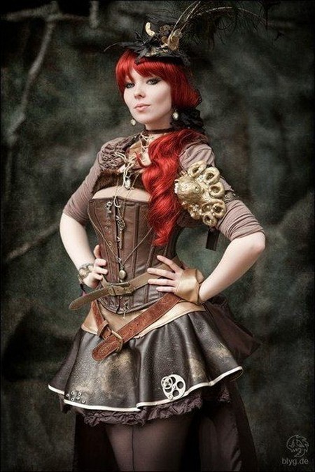 Few girls. - Steampunk, Redheads, Longpost, , Beautiful girl