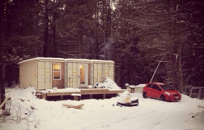 Container House in the Canadian Forest - Canada, Forest, Container house, House, Longpost