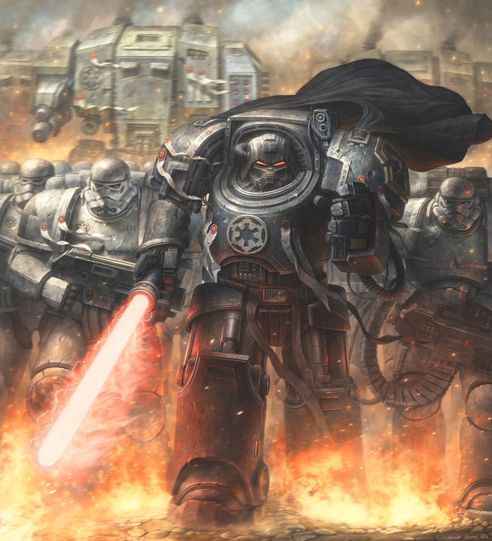 For the Emperor! - Warhammer 40k, Star Wars, Crossover, Wh Art, Crossover