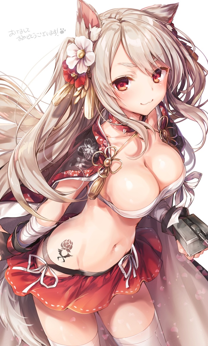 Anime art - Anime Art, Аниме, Azur Lane, Yuudachi, Animal Ears, Cleavage