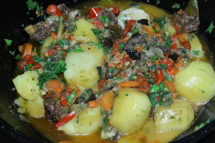 Dumlyama (Dimlama) in a cauldron - My, Recipe, Food, Uzbek cuisine, Dumlyama, Video, Longpost