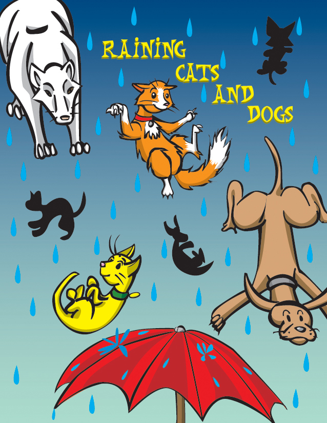 Raining cats and dogs. - My, School, Learning English, English language, Idioms, Friday